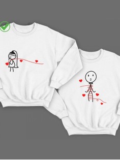 Парные свитшоты с принтом Человечки
