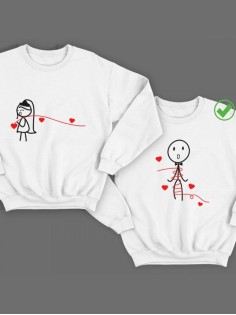 Парные свитшоты с принтом Человечки