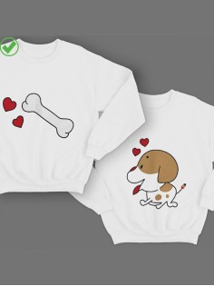 Парные свитшоты с принтом Пес&Кость