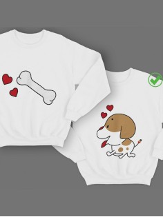 Парные свитшоты с принтом Пес&Кость