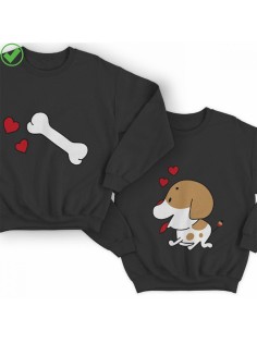 Парные свитшоты с принтом Пес&Кость