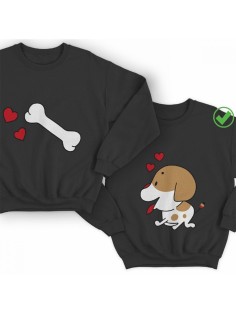 Парные свитшоты с принтом Пес&Кость