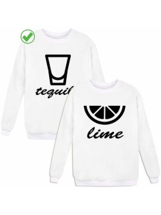 Парные свитшоты с надписью Текила&Лайм