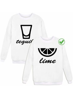 Парные свитшоты с надписью Текила&Лайм