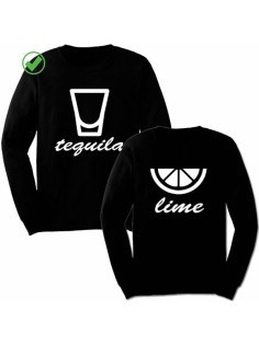 Парные свитшоты с надписью Текила&Лайм