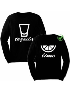 Парные свитшоты с надписью Текила&Лайм