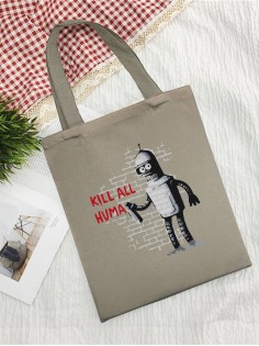 Сумка шоппер женская на плечо с принтом