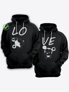 Парные толстовки для двоих с надписью LOVE/худи для влюбленных с принтом