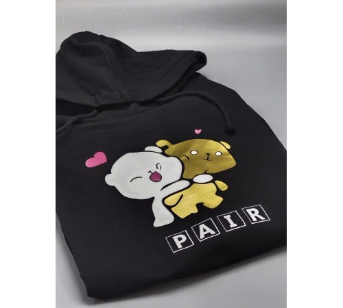 Парные толстовки для двоих с надписью Perfect pair/худи для влюбленных с милым принтом