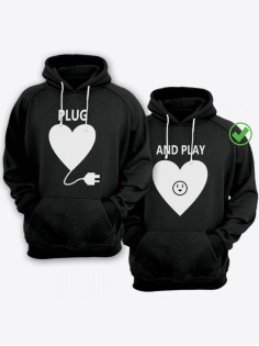 Парные толстовки для влюбленных с забавными надписями Plug&Play / Family look / Фэмили лук
