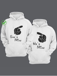 Парные толстовки для влюбленных с забавными надписями Mine / Family look / Фэмили лук