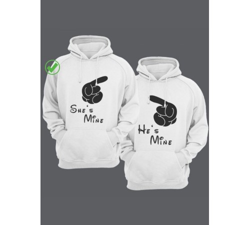 Парные толстовки для влюбленных с забавными надписями Mine / Family look / Фэмили лук