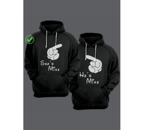 Парные толстовки для влюбленных с забавными надписями Mine / Family look / Фэмили лук