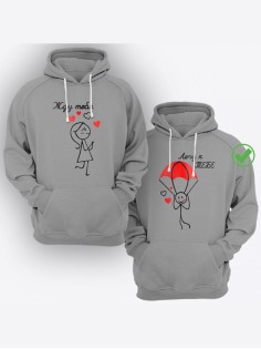 Парные толстовки для двоих с надписью Жду тебя & Лечу к тебе/худи для влюбленных с принтом