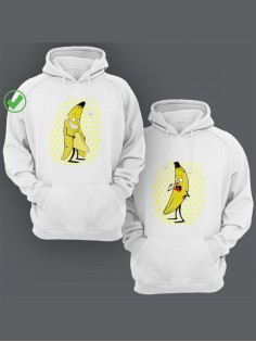 Парные толстовки для двоих влюбленных с забавными принтами Смешные бананы