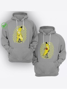 Парные толстовки для двоих влюбленных с забавными принтами Смешные бананы