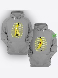 Парные толстовки для двоих влюбленных с забавными принтами Смешные бананы