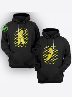 Парные толстовки для двоих влюбленных с забавными принтами Смешные бананы