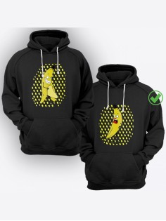 Парные толстовки для двоих влюбленных с забавными принтами Смешные бананы