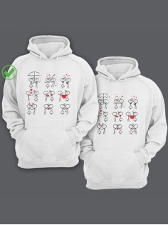 Парные толстовки для двоих влюбленных, для парня и девушки, для мужи и жены с принтом Влюбленные