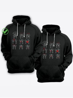 Парные толстовки для двоих влюбленных, для парня и девушки, для мужи и жены с принтом Влюбленные