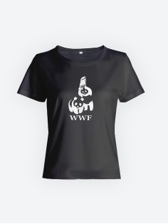 Прикольная женская футболка с оригинальным рисунком/Смешная с надписью WWF