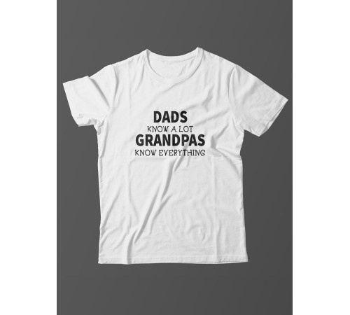 Мужская футболка с забавным принтом и смешной надписью Dad know a lot/для дедушки