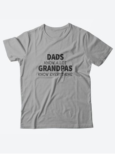 Мужская футболка с забавным принтом и смешной надписью Dad know a lot/для дедушки