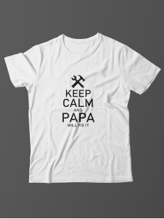 Футболка с принтом для настоящего мужчины/Мужская с надписью для пап Keep calm