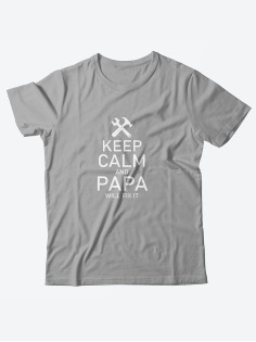 Футболка с принтом для настоящего мужчины/Мужская с надписью для пап Keep calm