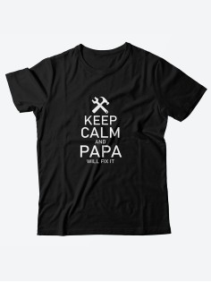 Футболка с принтом для настоящего мужчины/Мужская с надписью для пап Keep calm