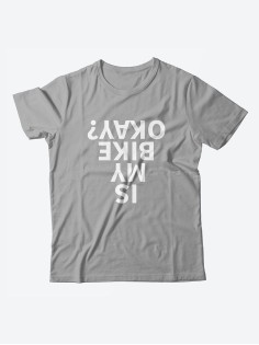 Футболка с прикольной надписью «Is my bike okay»/Оригинальная, модная мужская с принтом.