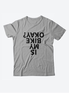 Футболка с прикольной надписью «Is my bike okay»/Оригинальная, модная мужская с принтом.