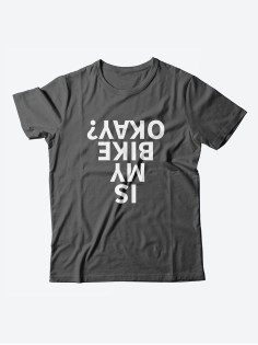 Футболка с прикольной надписью «Is my bike okay»/Оригинальная, модная мужская с принтом.