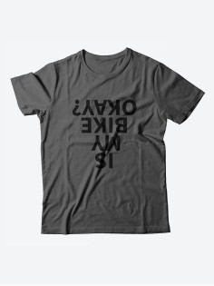 Футболка с прикольной надписью «Is my bike okay»/Оригинальная, модная мужская с принтом.