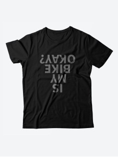Футболка с прикольной надписью «Is my bike okay»/Оригинальная, модная мужская с принтом.