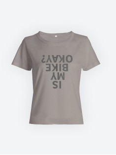 Футболка с прикольной надписью «Is my bike okay?»/Оригинальная, модная женская с принтом.