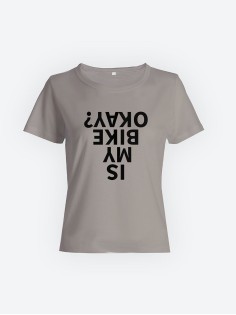 Футболка с прикольной надписью «Is my bike okay?»/Оригинальная, модная женская с принтом.