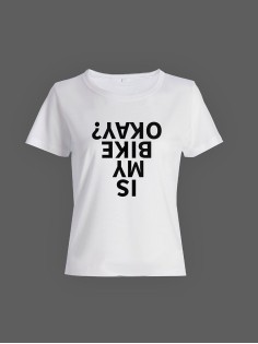 Футболка с прикольной надписью «Is my bike okay?»/Оригинальная, модная женская с принтом.