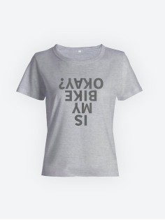 Футболка с прикольной надписью «Is my bike okay?»/Оригинальная, модная женская с принтом.