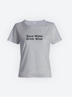 Футболка с прикольной надписью «Save water»/Оригинальная, модная женская с принтом.