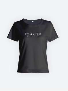 Стильная футболка с надписью I'm a virgin/Подарок женщине оригинальная с принтом