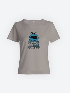 Смешная женская футболка с принтом Whuly you delete cookis / Необычный оригинальный подарок