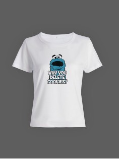 Смешная женская футболка с принтом Whuly you delete cookis / Необычный оригинальный подарок