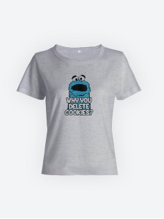 Смешная женская футболка с принтом Whuly you delete cookis / Необычный оригинальный подарок