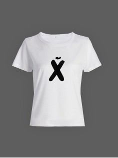 Футболка с прикольной надписью «Х»/Оригинальная, модная женская с принтом.