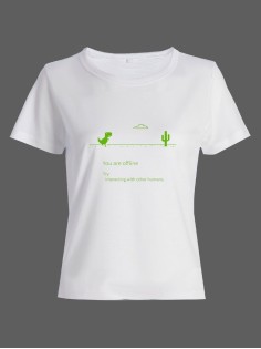 Смешная женская футболка с принтом You are offline / Необычный оригинальный подарок