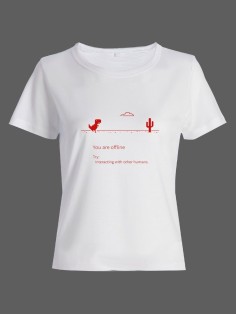 Смешная женская футболка с принтом You are offline / Необычный оригинальный подарок
