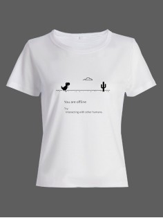 Смешная женская футболка с принтом You are offline / Необычный оригинальный подарок