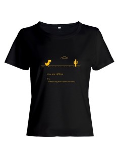Качественная хлопковая футболка для женщин You are offline / Прикольные надписи на футболках